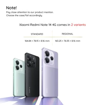 Калъф за Xiaomi Redmi Note 14 4G (Регионален) - RuggedCam - Черен