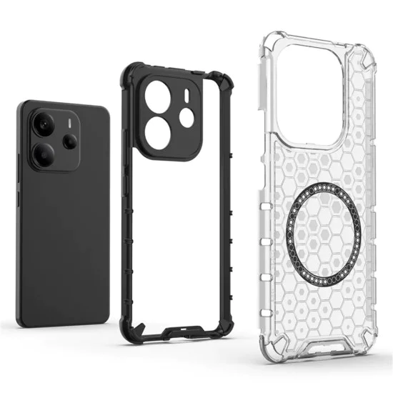 Калъф за Xiaomi Redmi Note 14 4G (регионален) - Techsuit - HoneyComb Shield MagSafe - Бял