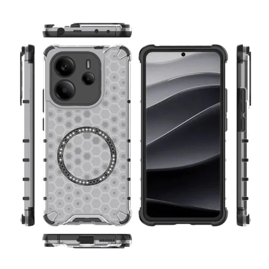 Калъф за Xiaomi Redmi Note 14 4G (регионален) - Techsuit - HoneyComb Shield MagSafe - Бял