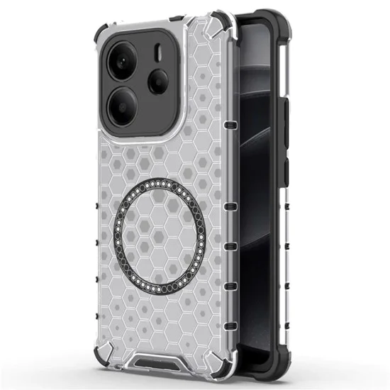 Калъф за Xiaomi Redmi Note 14 4G (регионален) - Techsuit - HoneyComb Shield MagSafe - Бял