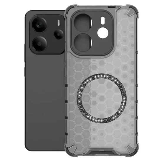 Калъф за Xiaomi Redmi Note 14 4G (регионален) - Techsuit - HoneyComb Shield MagSafe - Черен