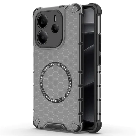 Калъф за Xiaomi Redmi Note 14 4G (регионален) - Techsuit - HoneyComb Shield MagSafe - Черен