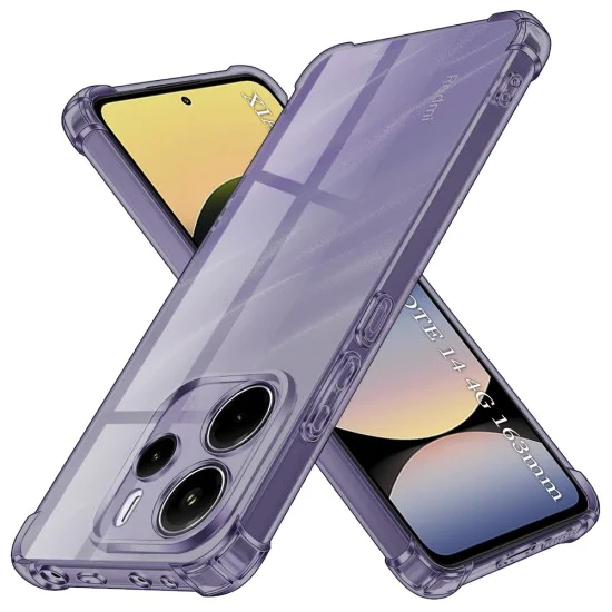 Калъф за Xiaomi Redmi Note 14 4G (регионален) - Techsuit - Удароустойчив Clear Silicone - Опушено Черен