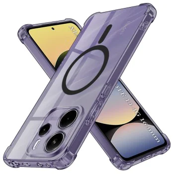 Калъф за Xiaomi Redmi Note 14 4G (стандартен) - Techsuit - Удароустойчив Clear Silicone MagSafe - Опушено Черен