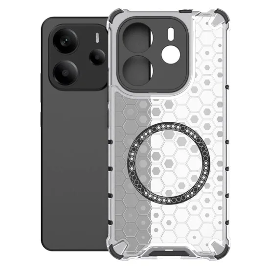 Калъф за Xiaomi Redmi Note 14 5G - Techsuit - Honeycomb Shield MagSafe - Бял