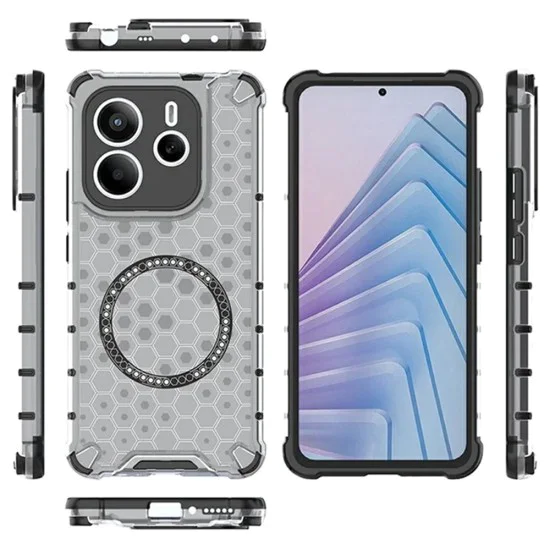 Калъф за Xiaomi Redmi Note 14 5G - Techsuit - Honeycomb Shield MagSafe - Бял