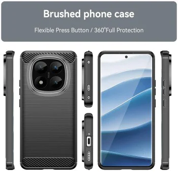 Калъф за Xiaomi Redmi Note 14 Pro+ 5G - Carbon Silicone - Черен