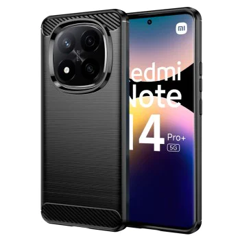 Калъф за Xiaomi Redmi Note 14 Pro+ 5G - Carbon Silicone - Черен