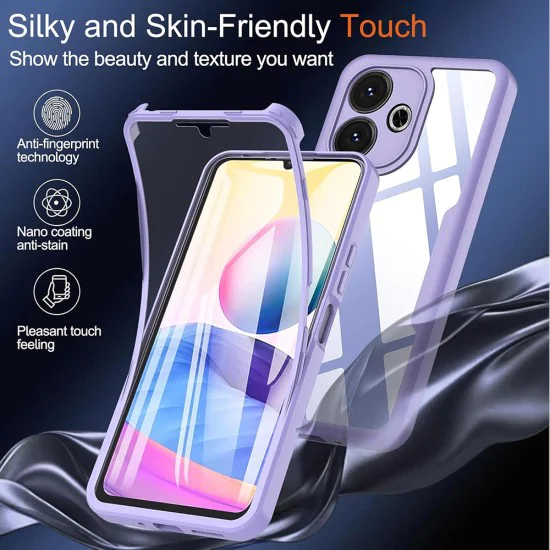 Калъф за Xiaomi Redmi Note 14 Pro 5G / Note 14 Pro+ 5G / Poco X7 + Протектор - ColorVerse 360 ​​Series - лилав