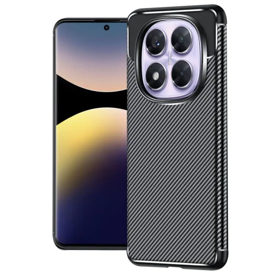 Калъф за Xiaomi Redmi Note 14 Pro 5G / Poco X7 - CarbonFiber - Черен