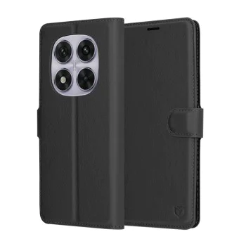 Калъф за Xiaomi Redmi Note 14 Pro 5G / Poco X7 - Кожено Протектор - Черен