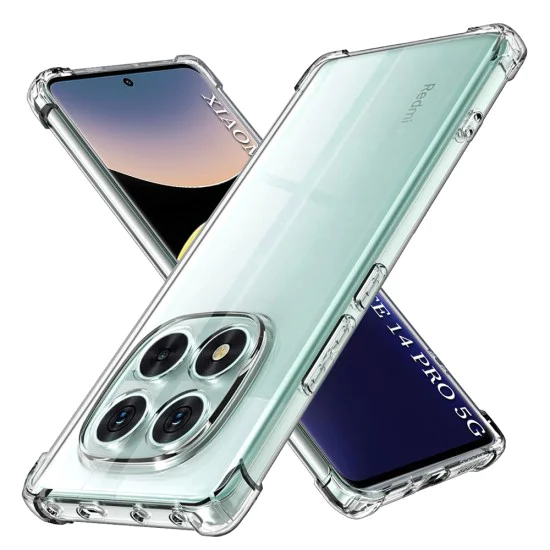 Калъф за Xiaomi Redmi Note 14 Pro 5G / Poco X7 - Удароустойчив Прозрачен Удароустойчив Прозрачен Силиконов - Прозрачен