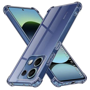 Калъф за Xiaomi Redmi Note 14S - Techsuit - Удароустойчив Clear Silicone - Опушено Черен