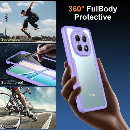 Калъф за Xiaomi Redmi Note 15 4G - ColorVerse 360 Series + Screen Protector - Techsuit - Лилав