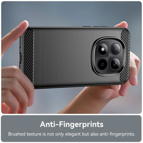 Калъф за Xiaomi Redmi Note 15 / Poco M8 5G - Techsuit Carbon Silicone - Черен