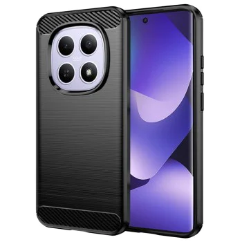 Калъф за Xiaomi Redmi Note 15 / Poco M8 5G - Techsuit Carbon Silicone - Черен