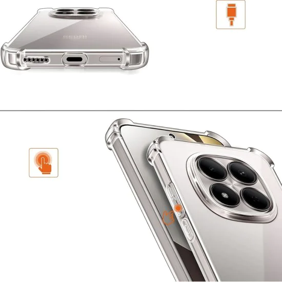 Калъф за Xiaomi Redmi Note 15 / Poco M8 5G - Techsuit Shockproof Clear Silicone - Прозрачен