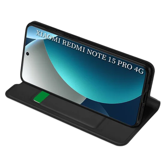 Калъф за Xiaomi Redmi Note 15 Pro 4G - Magskin Book - Techsuit - Черен