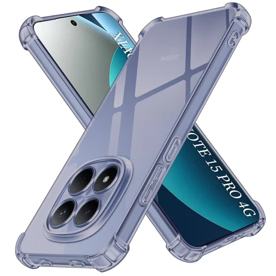 Калъф за Xiaomi Redmi Note 15 Pro 4G - Shockproof Clear Silicone - Techsuit - Матово черен