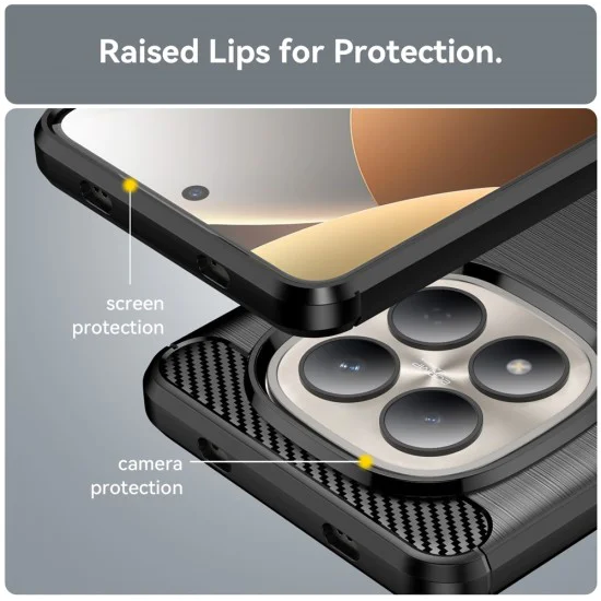 Калъф за Xiaomi Redmi Note 15 Pro 4G - Techsuit Carbon Silicone - Черен