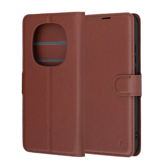 Калъф за Xiaomi Redmi Note 15 Pro 5G - Leather Folio - Techsuit - Кафяв