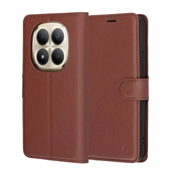 Калъф за Xiaomi Redmi Note 15 Pro+ 5G / Poco M8 Pro 5G - Leather Folio - Techsuit - Кафяв