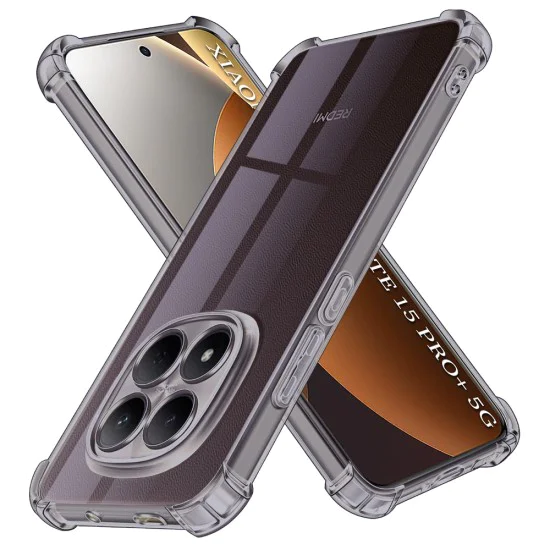 Калъф за Xiaomi Redmi Note 15 Pro+ 5G / Poco M8 Pro 5G - Shockproof Clear Silicone - Techsuit - Черен дим