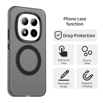 Калъф за Xiaomi Redmi Note 15 Pro+ 5G / Poco M8 Pro 5G - Techsuit CandyCase MagSafe - Черен