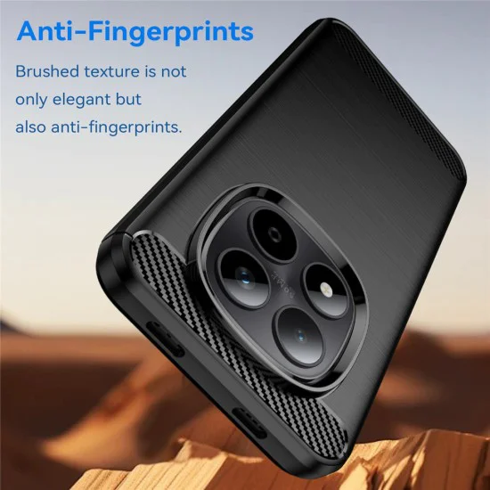 Калъф за Xiaomi Redmi Note 15 Pro+ 5G / Poco M8 Pro 5G - Techsuit Carbon Silicone - Черен