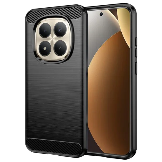Калъф за Xiaomi Redmi Note 15 Pro+ 5G / Poco M8 Pro 5G - Techsuit Carbon Silicone - Черен