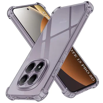 Калъф за Xiaomi Redmi Note 15 Pro 5G - Shockproof Clear Silicone - Techsuit - Черен дим
