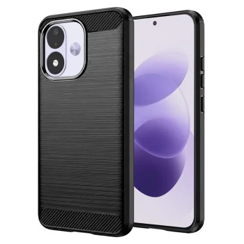 Калъф за Xiaomi Redmi Note 17 4G / Redmi Note 17 5G - Carbon Silicone - Techsuit - Черен