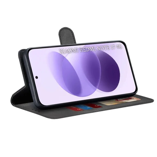 Калъф за Xiaomi Redmi Note 17 4G / Redmi Note 17 5G - Diary Book - Techsuit - Черен