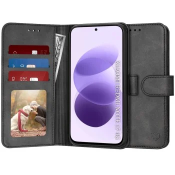 Калъф за Xiaomi Redmi Note 17 4G / Redmi Note 17 5G - Diary Book - Techsuit - Черен
