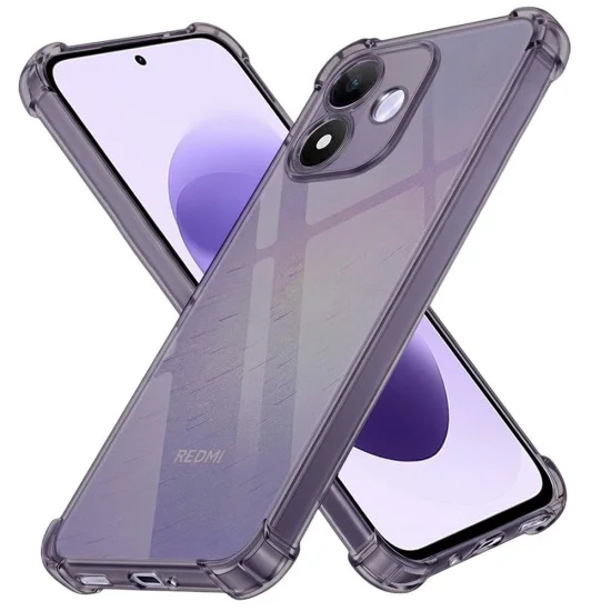 Калъф за Xiaomi Redmi Note 17 4G / Redmi Note 17 5G - Shockproof Clear Silicone - Techsuit - Опушено черен