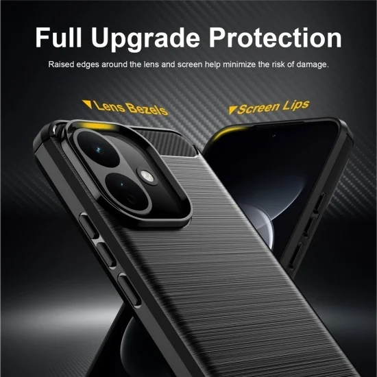 Калъф за Xiaomi Redmi Note 17 Pro 5G - Carbon Silicone - Techsuit - Черен