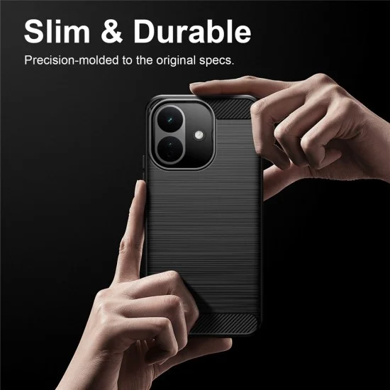 Калъф за Xiaomi Redmi Note 17 Pro 5G - Carbon Silicone - Techsuit - Черен