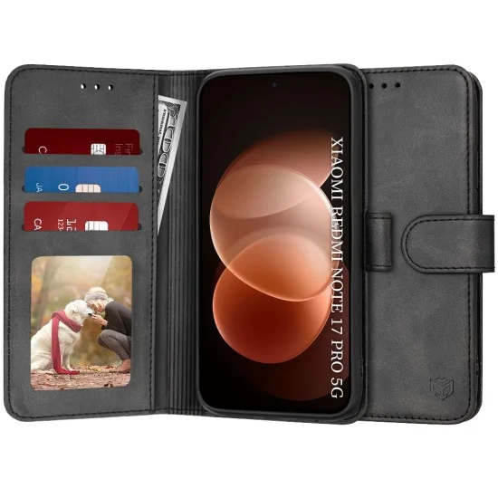 Калъф за Xiaomi Redmi Note 17 Pro 5G - Diary Book - Techsuit - Черен