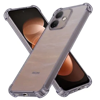 Калъф за Xiaomi Redmi Note 17 Pro 5G - Shockproof Clear Silicone - Techsuit - Опушено черен
