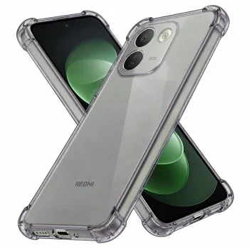 Калъф за Xiaomi Redmi Note 17 Pro Max - Shockproof Clear Silicone - Techsuit - Опушено черен