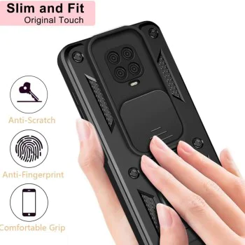 Калъф за Xiaomi Redmi Note 9S / Note 9 Pro / Note 9 Pro Max - CamShield Series - Черен
