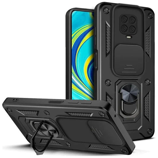 Калъф за Xiaomi Redmi Note 9S / Note 9 Pro / Note 9 Pro Max - CamShield Series - Черен