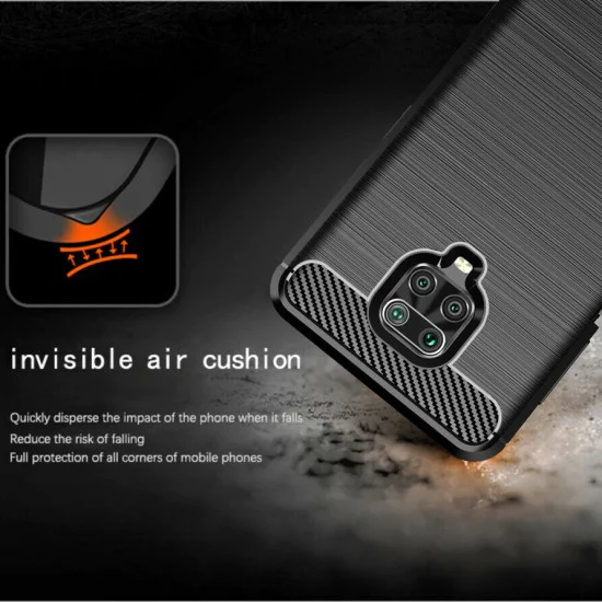 Калъф за Xiaomi Redmi Note 9S / Redmi Note 9 Pro / Note 9 Pro Max - Carbon Silicone - Черен