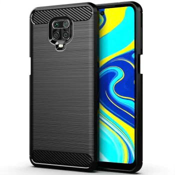 Калъф за Xiaomi Redmi Note 9S / Redmi Note 9 Pro / Note 9 Pro Max - Carbon Silicone - Черен