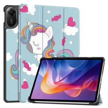 Калъф за Xiaomi Redmi Pad 2 - Techsuit - FoldPro - Еднорог - Син