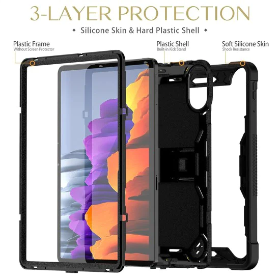 Калъф за Xiaomi Redmi Pad 2 - Techsuit - Rugged TabShell + Screen Protector - Черен