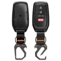 Калъф за автоключ Spigen Toyota Key Shell with Carabiner TK100 (ACS11366) - грапав страничен дизайн, карбонов ефект - Черен