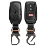 Калъф за автоключ Spigen Toyota Key Shell with Carabiner TK100 (ACS11366) - грапав страничен дизайн, карбонов ефект - Черен