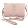 Калъф чантичка Guess Universal Phone Pouch Peony 4G Classic Logo (GUWP6PGSU4EP) - регулируема презрамка, еко кожа, цип - Розов
