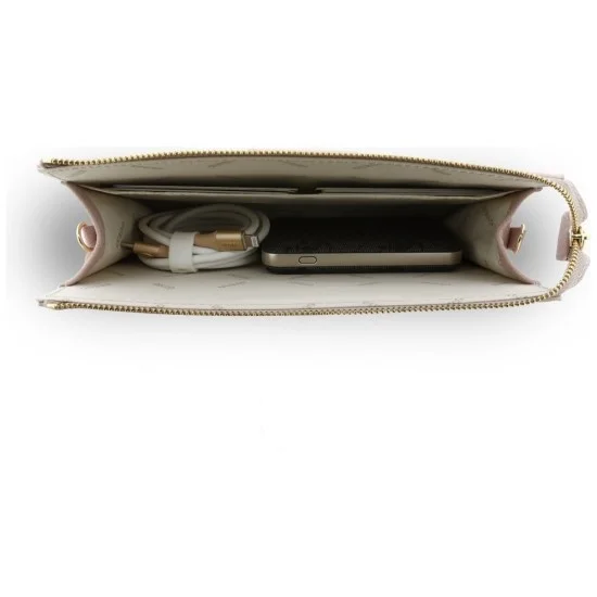 Калъф чантичка Guess Universal Phone Pouch Peony 4G Classic Logo (GUWP6PGSU4EP) - регулируема презрамка, еко кожа, цип - Розов